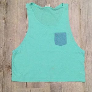 PINK Victoria’s Secret teal crop tank top